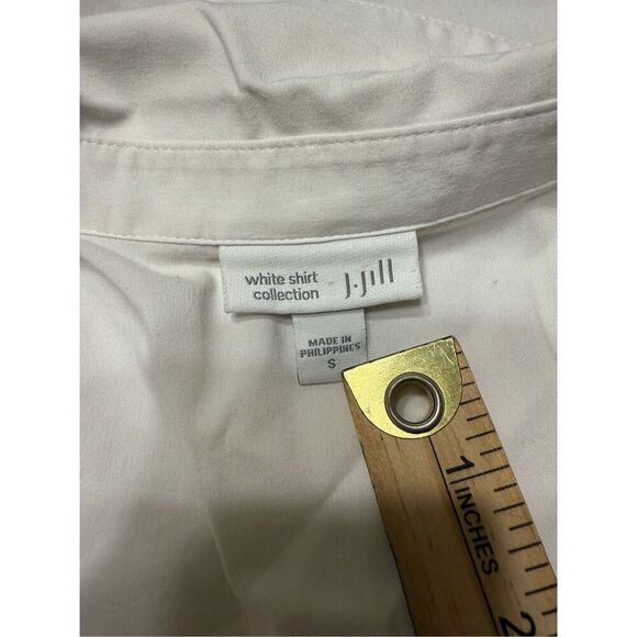 J. Jill White Shirt Collection Womens Small Quarter Button Up Tunic Top Career - Picture 5 of 8